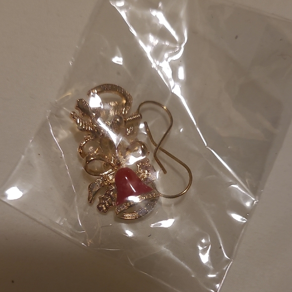 Jewelry - Elegant Gold and Red Angel Earrings